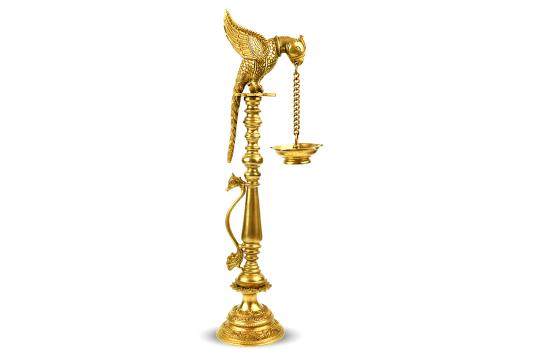 Hanging Diya in Parrot Beak