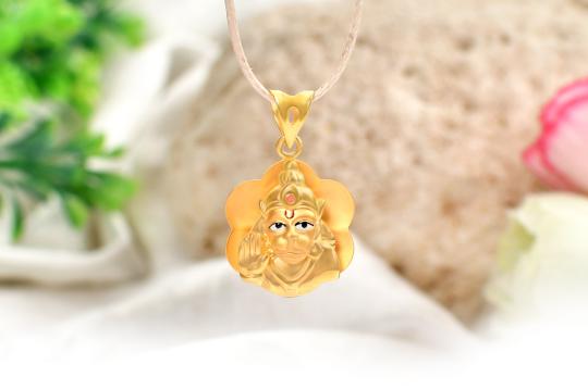 Hanuman locket in pure Gold - 2.4 gms