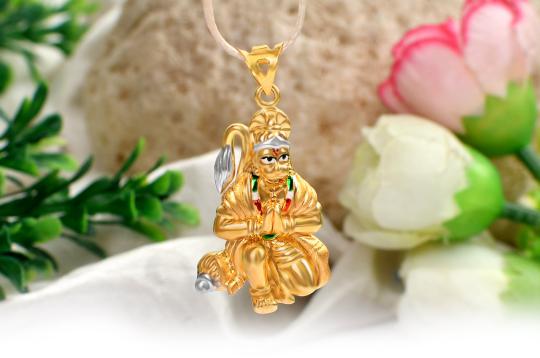 Hanuman locket in pure Gold - 3.7 gms