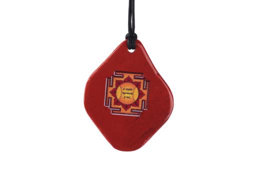 Hanuman Yantra Pendant on Red Jasper