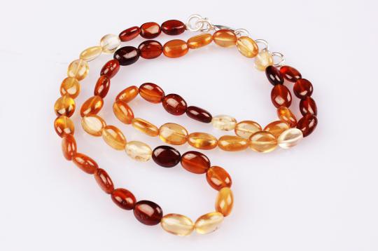 Hessonite Gomed multi oval mala - 6 mm