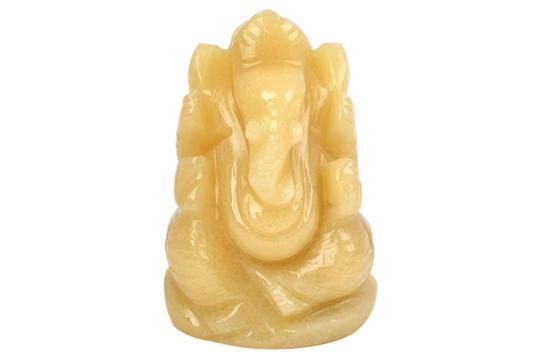 Ivory Yellow Jade Ganesha - 103 gms