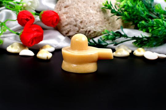 Ivory Yellow Jade Shivling - 103 gms