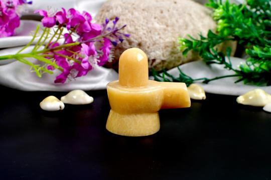 Ivory Yellow Jade Shivling - 104 gms