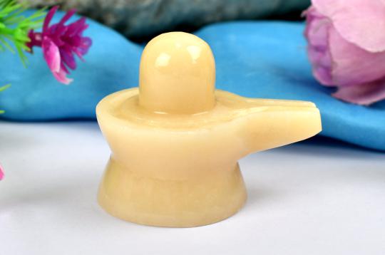 Ivory Yellow Jade Shivling - 57 gms