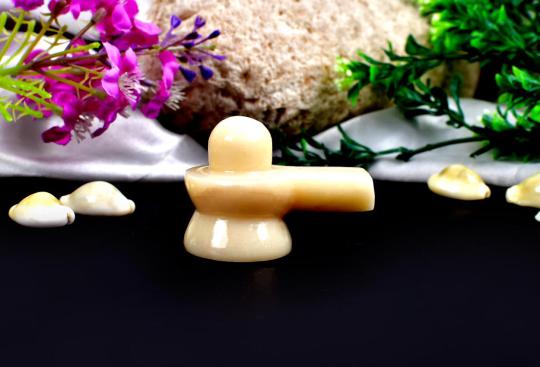 Ivory Yellow Jade Shivling - 69 gms