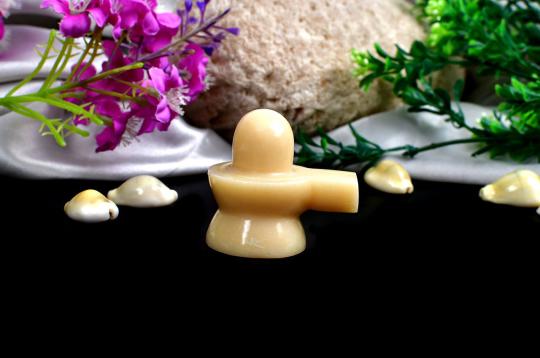 Ivory Yellow Jade Shivling - 69 gms - II