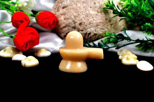 Ivory Yellow Jade Shivling - 69 gms - III