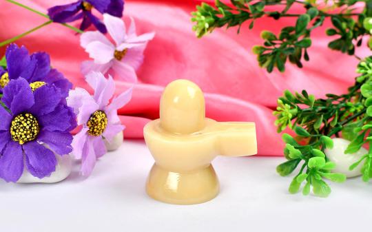 Ivory Yellow Jade Shivling - 85 gms