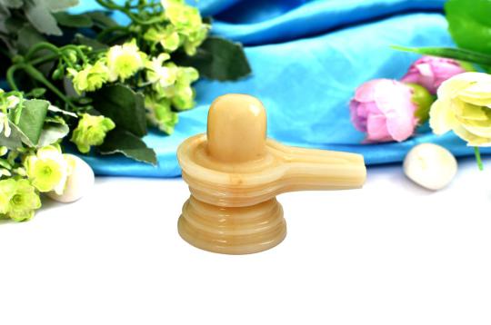 Ivory Yellow Jade Shivling -  92 gms