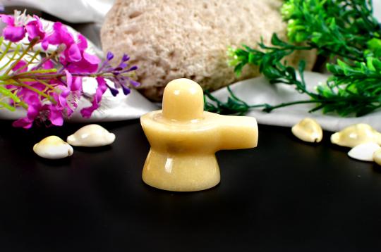Ivory Yellow Jade Shivling - 93 gms
