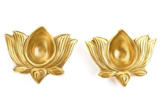 Kamal Diya in Brass - Set of 2