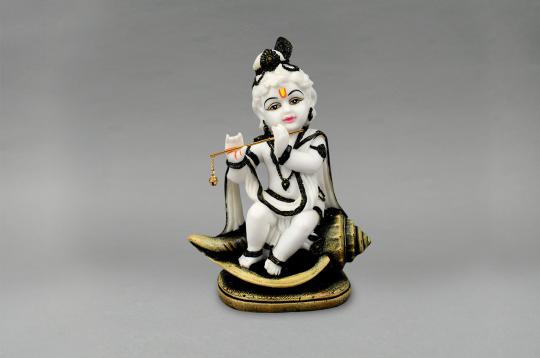 Krishna With Flute in Bonded Marble