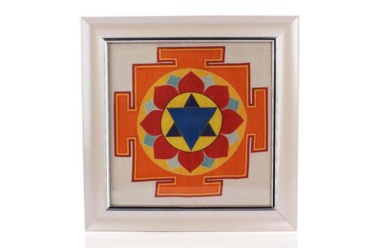 Krishna Yantra on silk with frame