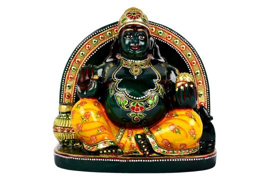 Kuber Maharaj Murti in green Jade - 1570 gms