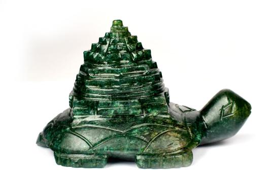 Kurma Shree Yantra in Green Jade - 224 gms