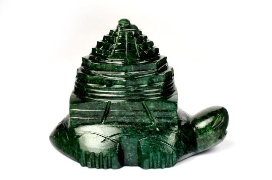 Kurma Shree Yantra in Green Jade - 235 gms