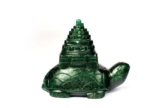 Kurma Shree Yantra in Green Jade - 250 gms