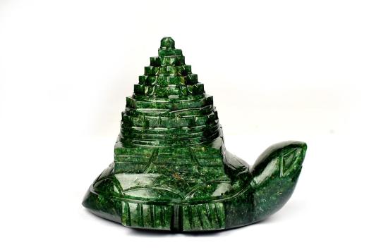 Kurma Shree Yantra in Green Jade - 468 gms