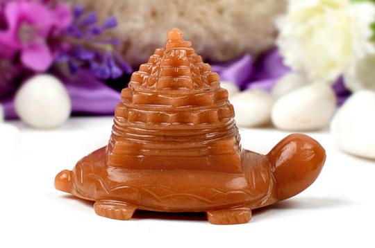 Kurma Shree Yantra in Red Jade-110 gms