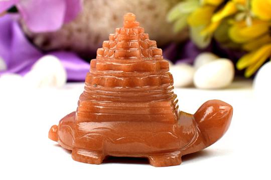 Kurma Shree Yantra in Red Jade-133 gms