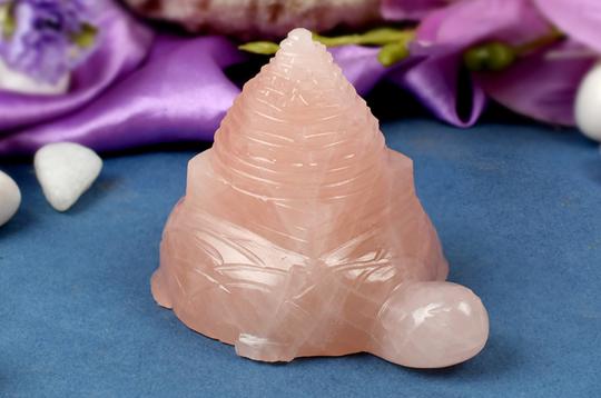 Kurma Shree Yantra in Rose Quartz-166 gms