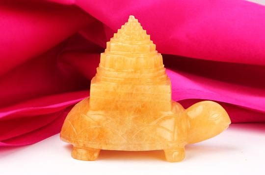 Kurma Shree Yantra in Yellow Jade - 331 gms