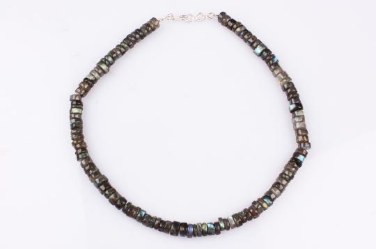 Labradorite Neckalce - Washer shape beads - 8 mm