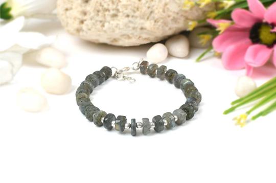 Labradorite Bracelet  - Washer Beads