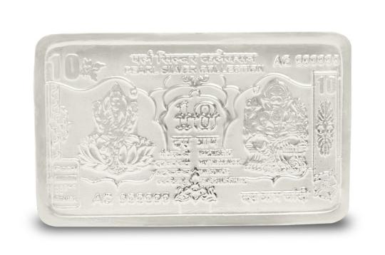 Laxmi Ganesh Currency in Pure silver - 10 gms