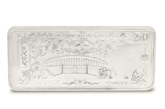 Laxmi Ganesh Currency in Pure silver - 50 gms
