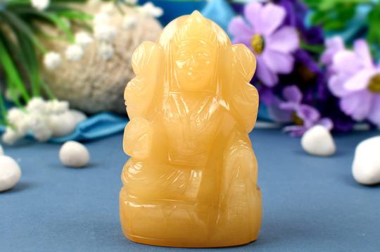 Laxmi in Yellow Jade - 264 gms