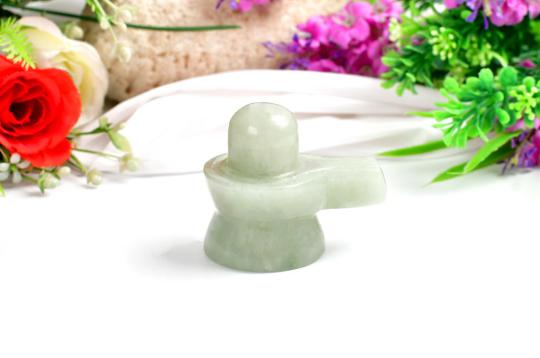 Light Green Jade Shivlinga - 156 gms