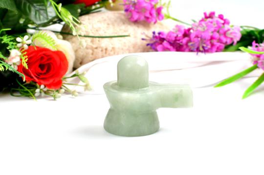 Light Green Jade Shivlinga - 206 gms