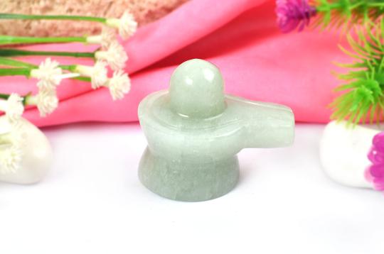 Light Green Jade Shivlinga - 54 gms