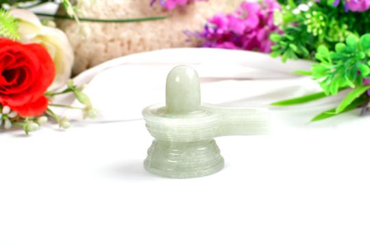 Light Green Jade Shivlinga - 86 gms
