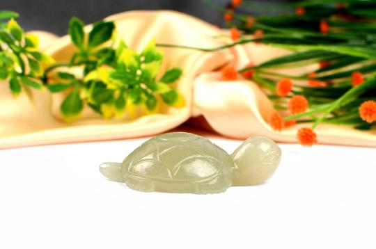 Light Green Jade Turtle (Kurma) - 46 gms