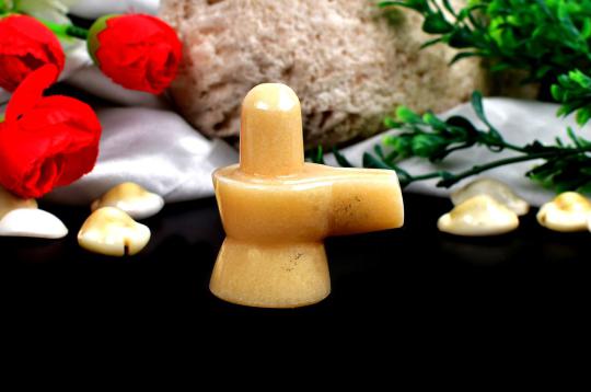 Ivory Yellow Jade Shivling - 68 gms