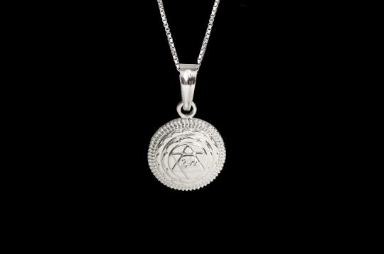 Maha Sudarshan Yantra Locket in Silver - 3D