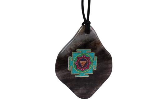 Mahakali Yantra Pendant on Iolite