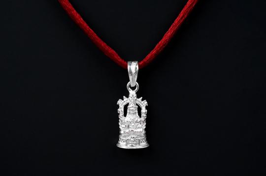 Mahalakshmi Locket in Oxidized Silver - VI