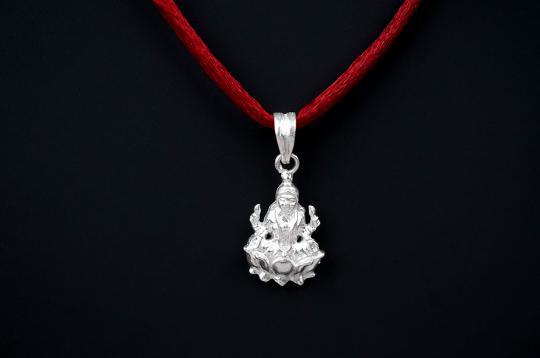 Mahalakshmi Locket in Oxidized Silver - VII