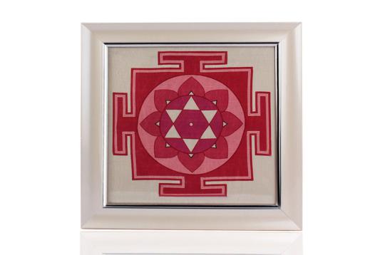 Mahalaxmi Yantra on silk with frame