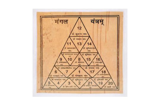 Mangal Yantram on Bhojpatra - 4 inches