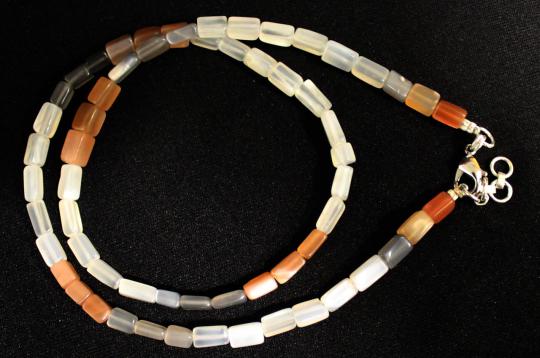 Moonstone multicolor mala - rectangle shaped