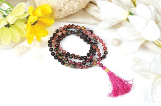 Multi Tourmaline Mala - 6 mm
