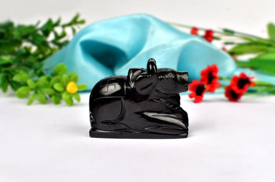 Nandi In Black Agate - 165 gms