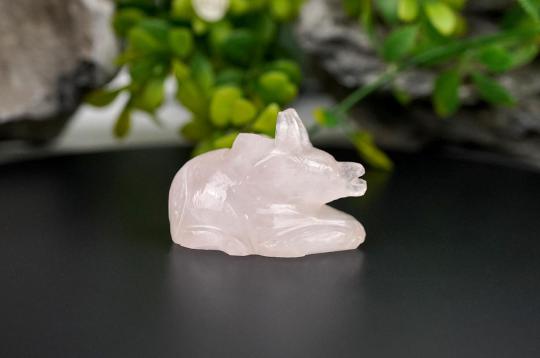 Nandi in Rose Quartz - 30 gms