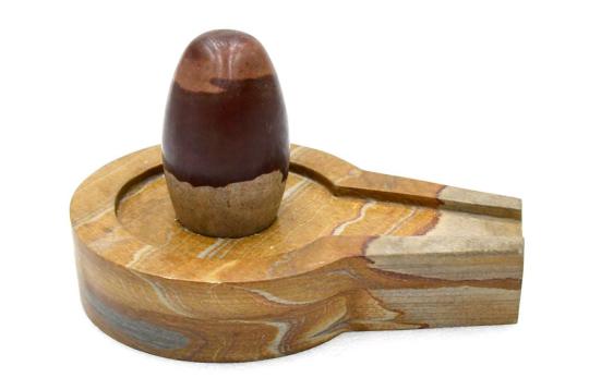 Narmada Lingam with stone Yoni base - Paramathma