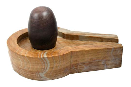 Narmada Shiva lingam with stone Yoni base - Visweswara